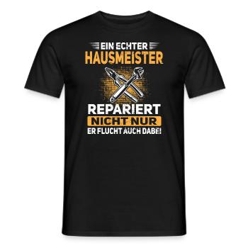 Bester Hausmeister Hauswart Haustechniker - Männer T-Shirt - Schwarz - Vorne - AI Model Male 178 light (178cm)