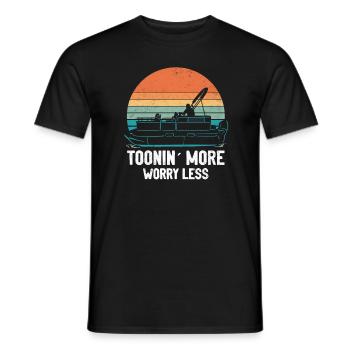 Vintage Life Pontoon Captain Boat Sunset - Männer T-Shirt - Schwarz - Vorne - AI Model Male 178 light (178cm)