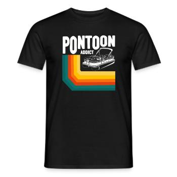 Vintage Life Pontoon Captain Boat Sunset - Männer T-Shirt - Schwarz - Vorne - AI Model Male 178 light (178cm)