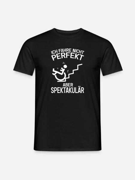 Lustiger Rollstuhlfahrer - Männer T-Shirt - Schwarz