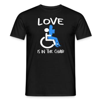 Drôle d’utilisateur de fauteuil roulant - T-shirt homme - noir - Devant - AI Model Male 178 light (178cm)
