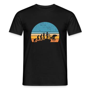 Gravel Bike Evolution Mountainbike Cyclocross - Männer T-Shirt - Schwarz - Vorne - AI Model Male 178 light (178cm)