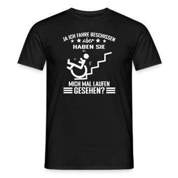Lustiger Rollstuhlfahrer - Männer T-Shirt - Schwarz - Vorne - AI Model Male 178 light (178cm)