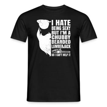 Chainsaw Lumberjack Forest Worker - Men's T-Shirt - black - Front - AI Model Male 178 light (178cm)