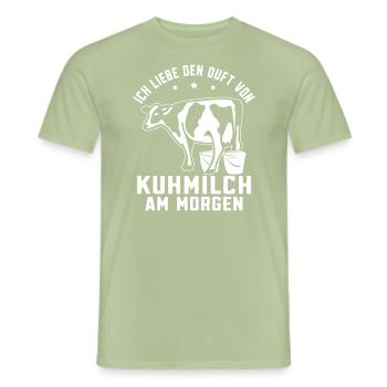 Kühe melken Bäuerin Kuh Milchbauern Landwirtin - Männer T-Shirt - Sage - Vorne - AI Model Male 178 light (178cm)