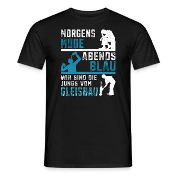 Gleisbauer Schienenarbeiter Gleisbau - Männer T-Shirt - Schwarz - Vorne - AI Model Male 178 light (178cm)