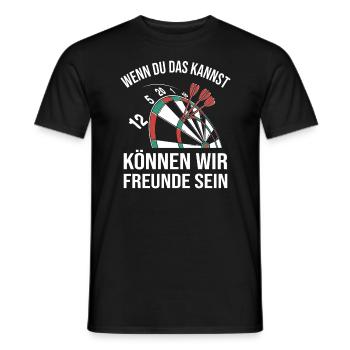 Dart Können wir Freunde sein lustig darts spruch - Männer T-Shirt - Schwarz - Vorne - AI Model Male 178 light (178cm)
