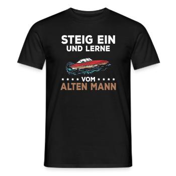 Sportboot Männer Kapitän Opa - Männer T-Shirt - Schwarz - Vorne - AI Model Male 178 light (178cm)