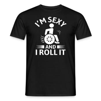 Funny wheelchair driver disabled people - Männer T-Shirt - Schwarz - Vorne - AI Model Male 178 light (178cm)