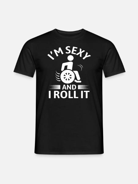 Divertente conducente di sedie a rotelle persone disabili - T-shirt uomo - nero