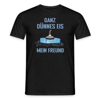 Eistockschießen Eisstock Stockschütze Stocksport - Männer T-Shirt - Schwarz - Vorne - AI Model Male 178 light (178cm)