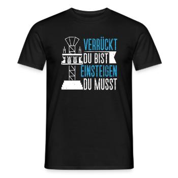 Achterbahn Freizeitpark Rollercoaster - Männer T-Shirt - Schwarz - Vorne - AI Model Male 178 light (178cm)