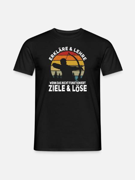 Bogenschütze Bogenschießen Pfeil und Bogen - Männer T-Shirt - Schwarz
