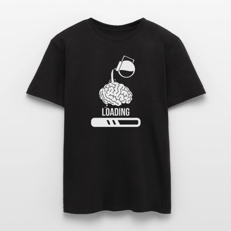 Coffee drinker coffee loading brain Men's T-shirt