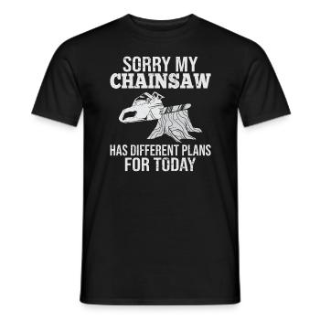 Chainsaw Lumberjack Forest Worker - Men's T-Shirt - black - Front - AI Model Male 178 light (178cm)