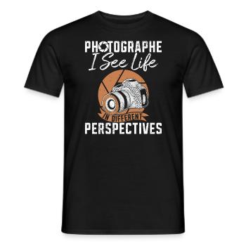 Funny hobby photographer photography - Men's T-Shirt - black - Front - AI Model Male 178 light (178cm)