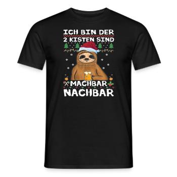 Ich bin der 2 Kisten sind machbar nachbar - Männer T-Shirt - Schwarz - Vorne - AI Model Male 178 light (178cm)