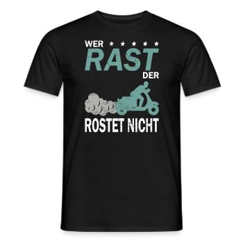 Retro Mopet Mofa Motorroller - Männer T-Shirt - Schwarz - Vorne - AI Model Male 178 light (178cm)