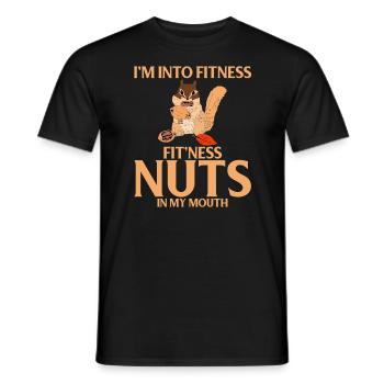 Lustiges Eichhörchen mit Nüssen - Männer T-Shirt - Schwarz - Vorne - AI Model Male 178 light (178cm)