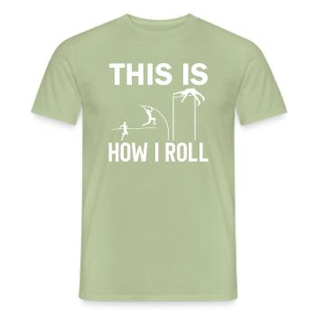 Saut à la perche - T-shirt homme - vert sauge - Devant - AI Model Male 178 light (178cm)