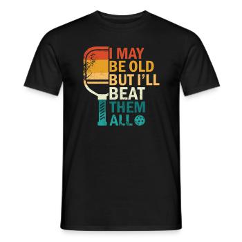 Pickleball rétro - T-shirt homme - noir - Devant - AI Model Male 178 light (178cm)