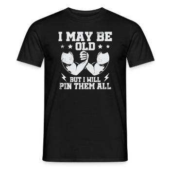 Armdrücken Armwrestler - Männer T-Shirt - Schwarz - Vorne - AI Model Male 178 light (178cm)