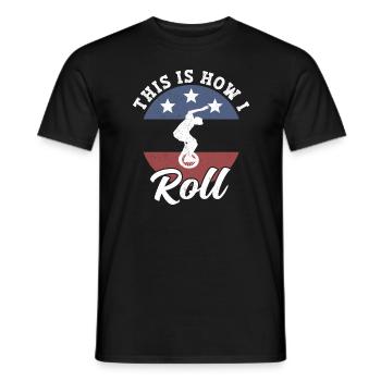 Unicycling UnicyList Monocycle Einrad Fahrer - Männer T-Shirt - Schwarz - Vorne - AI Model Male 178 light (178cm)