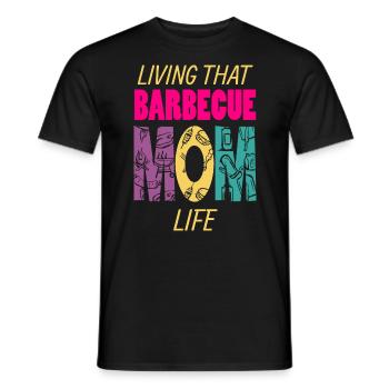 Vivre ce barbecue Mom Life Grilling BBQ Fan - T-shirt homme - noir - Devant - AI Model Male 178 light (178cm)