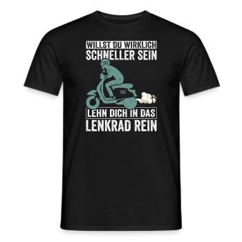 Retro Mopet Mofa Motorroller - Männer T-Shirt - Schwarz - Vorne - AI Model Male 178 light (178cm)