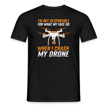 Pilote de drone Quadcopter FPV - T-shirt homme - noir - Devant - AI Model Male 178 light (178cm)
