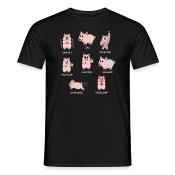 Saustark Saucool Sau Schwein Schweinebauer - Men's T-Shirt - black - Front - AI Model Male 178 light (178cm)