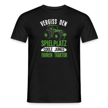 Junge Traktor fahren Kinder Trecker - Männer T-Shirt - Schwarz - Vorne - AI Model Male 178 light (178cm)