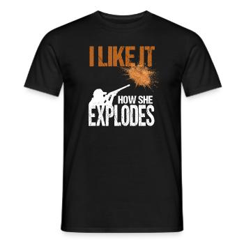 Clay pigeon shooting - Men's T-Shirt - black - Front - AI Model Male 178 light (178cm)