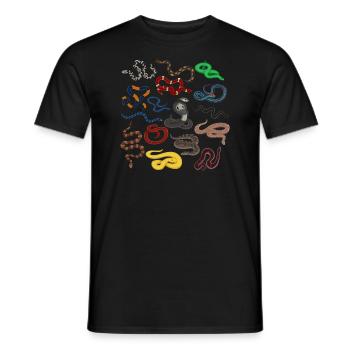 Snake Lover Gifts, Reptile Lover Snake Tees - Men's T-Shirt - black - Front - AI Model Male 178 light (178cm)