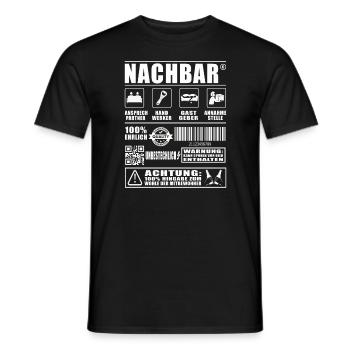 Nachbar Lieblingsnachbar - Männer T-Shirt - Schwarz - Vorne - AI Model Male 178 light (178cm)