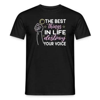 Funny karaoke singer - Men's T-Shirt - black - Front - AI Model Male 178 light (178cm)