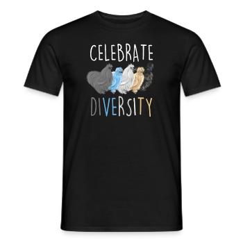 Silkie chicken - Men's T-Shirt - black - Front - AI Model Male 178 light (178cm)