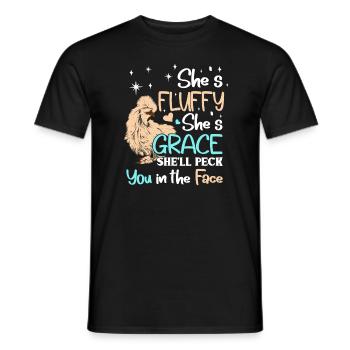 Silkie chicken - Men's T-Shirt - black - Front - AI Model Male 178 light (178cm)