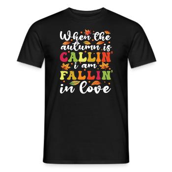 Feuille Peeping Automne Peeper - T-shirt homme - noir - Devant - AI Model Male 178 light (178cm)