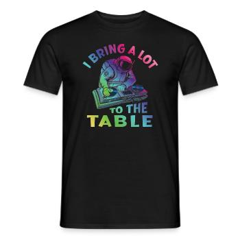 DJ Disc jockey Turntable - Männer T-Shirt - Schwarz - Vorne - AI Model Male 178 light (178cm)