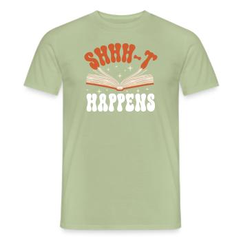 Bibliotheksassistent Bibliothek Assistent - Männer T-Shirt - Sage - Vorne - AI Model Male 178 light (178cm)