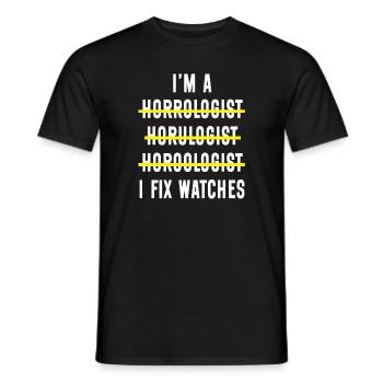 Horologe Uhrmacher - Männer T-Shirt - Schwarz - Vorne - AI Model Male 178 light (178cm)
