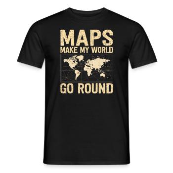 cartography cartograph maps lover - Men's T-Shirt - black - Front - AI Model Male 178 light (178cm)
