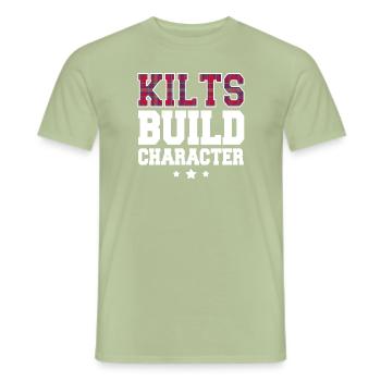 Schottischer Kilt - Männer T-Shirt - Sage - Vorne - AI Model Male 178 light (178cm)