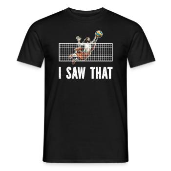 Funny volleyball player - Men's T-Shirt - black - Front - AI Model Male 178 light (178cm)