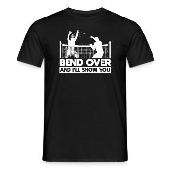 Funny volleyball player - Men's T-Shirt - black - Front - AI Model Male 178 light (178cm)
