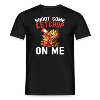 French Fries Junk food Ketchup - Männer T-Shirt - Schwarz - Vorne - AI Model Male 178 light (178cm)