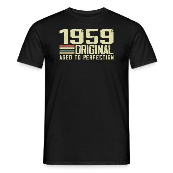 Né en 1959 - Vintage 1959 - 65e Anniversaire Rétro - T-shirt homme - noir - Devant - AI Model Male 178 light (178cm)