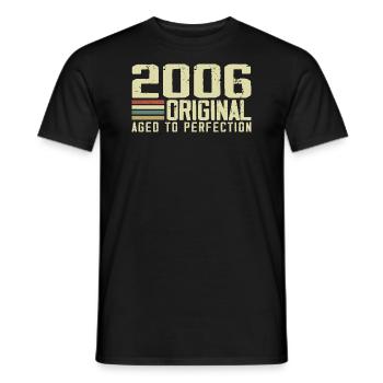 Né en 2006 - Vintage 2006 - 18e Anniversaire Rétro - T-shirt homme - noir - Devant - AI Model Male 178 light (178cm)