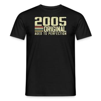 Né en 2005 - Vintage 2005 - 19e Anniversaire Rétro - T-shirt homme - noir - Devant - AI Model Male 178 light (178cm)